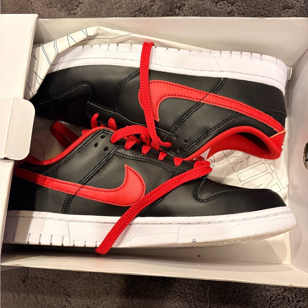 Nike custom made Red and Black sneakers